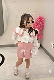Bebe Yaka Pembe Etekli Takım