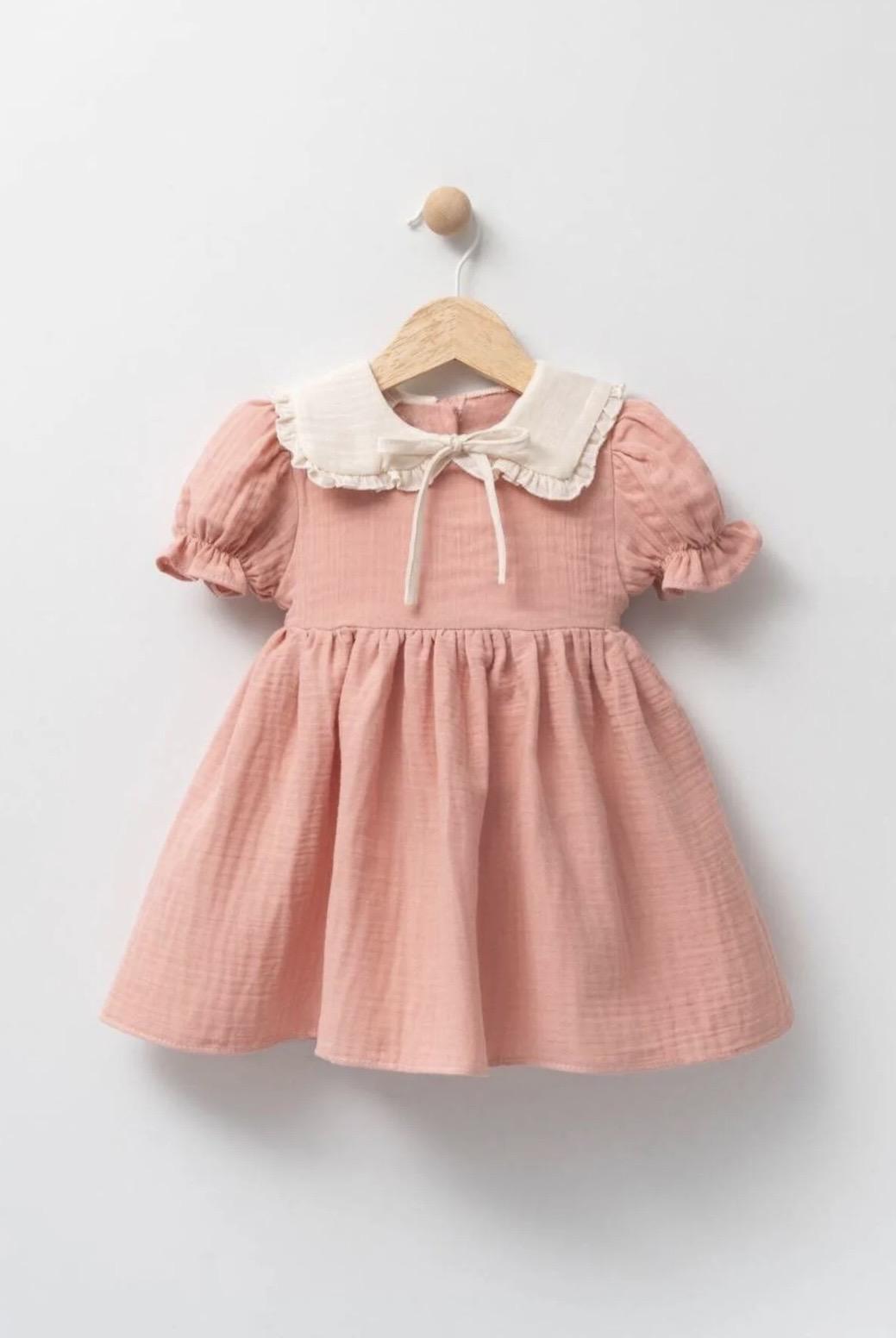Müslin Bebe Yaka Elbise