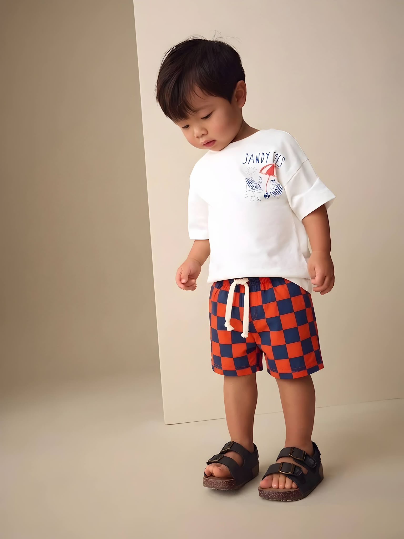 Sandy Toes Damalı Şortlu Takım