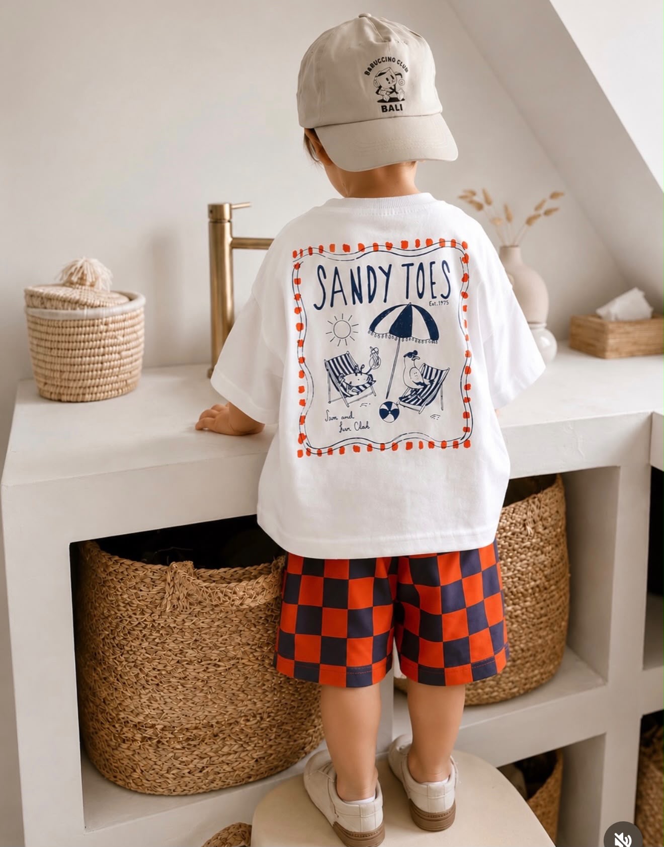 Sandy Toes Damalı Şortlu Takım